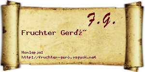 Fruchter Gerő névjegykártya